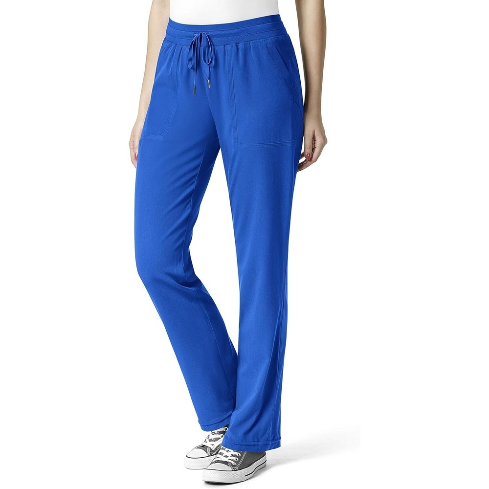 WonderWink Womens Scrubs Cargo XS Petite Blue Pant 4 Pocket Drawstring Ankle Fit